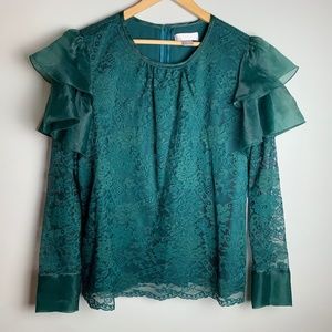 Rachel Parcell Long Sleeve Lace Blouse Sz L